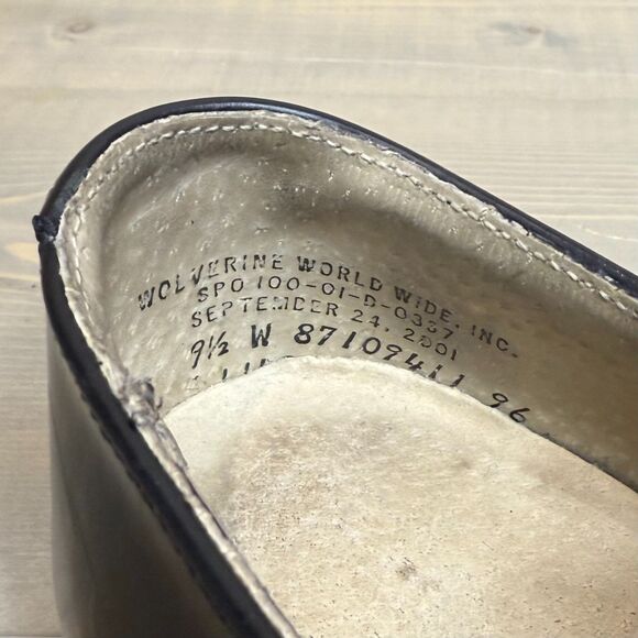 Wolverine World Wide, Inc. 2001 Black Leather Military Dress Shoes 9.5 W - Picture 5 of 7
